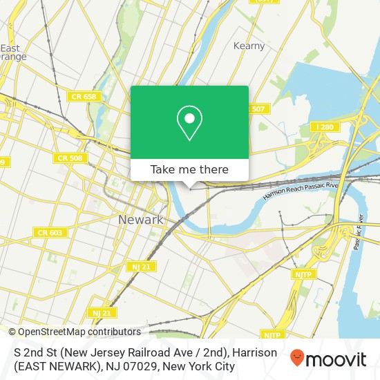 S 2nd St (New Jersey Railroad Ave / 2nd), Harrison (EAST NEWARK), NJ 07029 map
