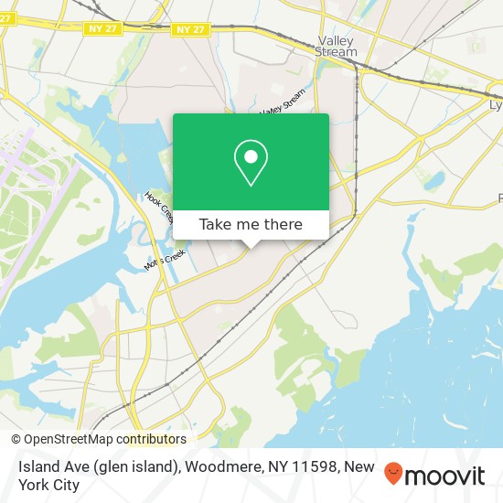 Mapa de Island Ave (glen island), Woodmere, NY 11598