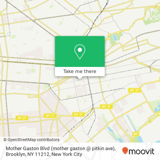 Mapa de Mother Gaston Blvd (mother gaston @ pitkin ave), Brooklyn, NY 11212