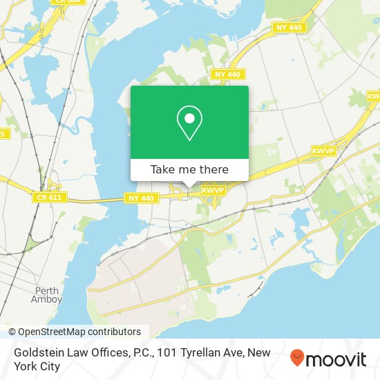 Mapa de Goldstein Law Offices, P.C., 101 Tyrellan Ave