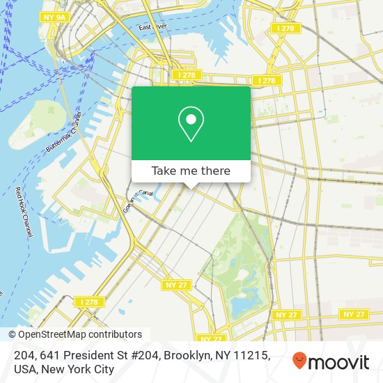 Mapa de 204, 641 President St #204, Brooklyn, NY 11215, USA