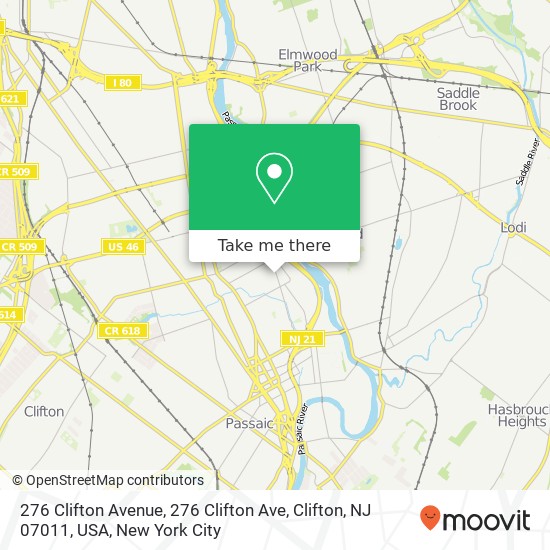 276 Clifton Avenue, 276 Clifton Ave, Clifton, NJ 07011, USA map