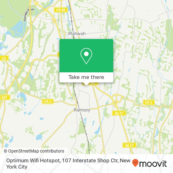 Mapa de Optimum Wifi Hotspot, 107 Interstate Shop Ctr