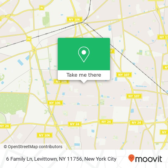 Mapa de 6 Family Ln, Levittown, NY 11756