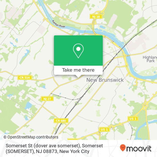 Mapa de Somerset St (dover ave somerset), Somerset (SOMERSET), NJ 08873