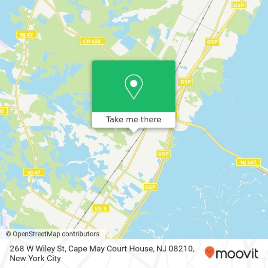 Mapa de 268 W Wiley St, Cape May Court House, NJ 08210