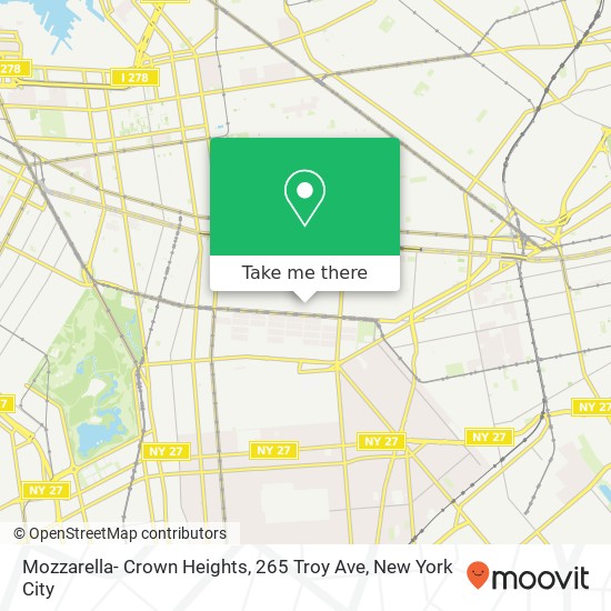 Mapa de Mozzarella- Crown Heights, 265 Troy Ave