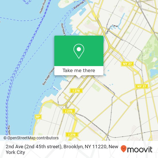 Mapa de 2nd Ave (2nd 45th street), Brooklyn, NY 11220