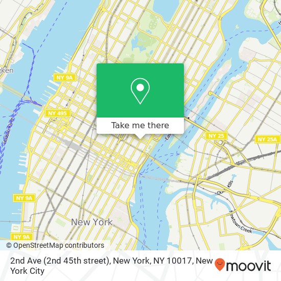 2nd Ave (2nd 45th street), New York, NY 10017 map