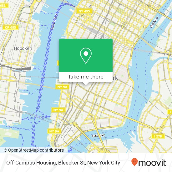 Mapa de Off-Campus Housing, Bleecker St