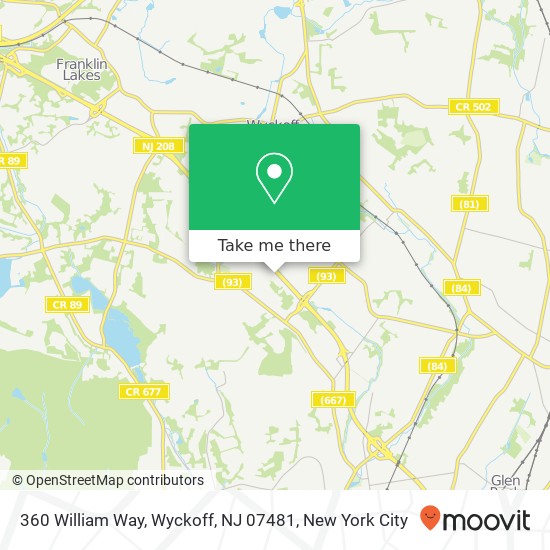 Mapa de 360 William Way, Wyckoff, NJ 07481