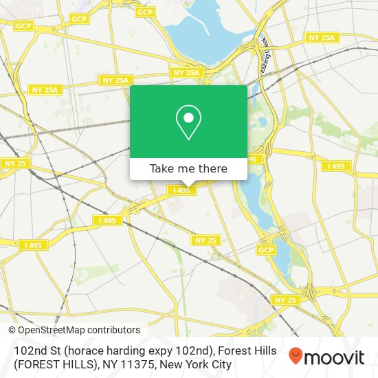 102nd St (horace harding expy 102nd), Forest Hills (FOREST HILLS), NY 11375 map
