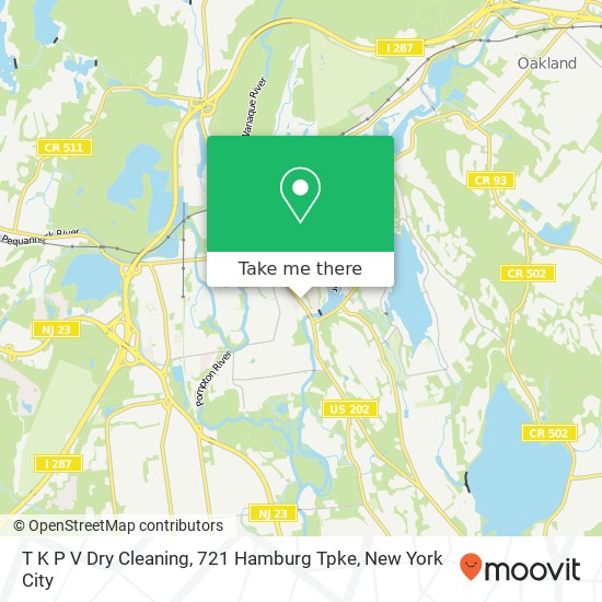 Mapa de T K P V Dry Cleaning, 721 Hamburg Tpke