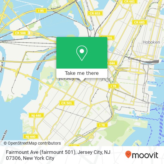 Mapa de Fairmount Ave (fairmount 501), Jersey City, NJ 07306
