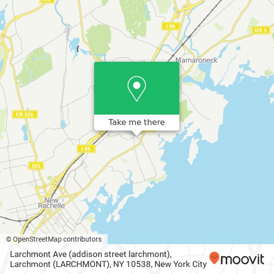 Mapa de Larchmont Ave (addison street larchmont), Larchmont (LARCHMONT), NY 10538