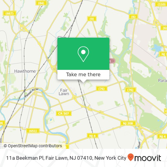 11a Beekman Pl, Fair Lawn, NJ 07410 map