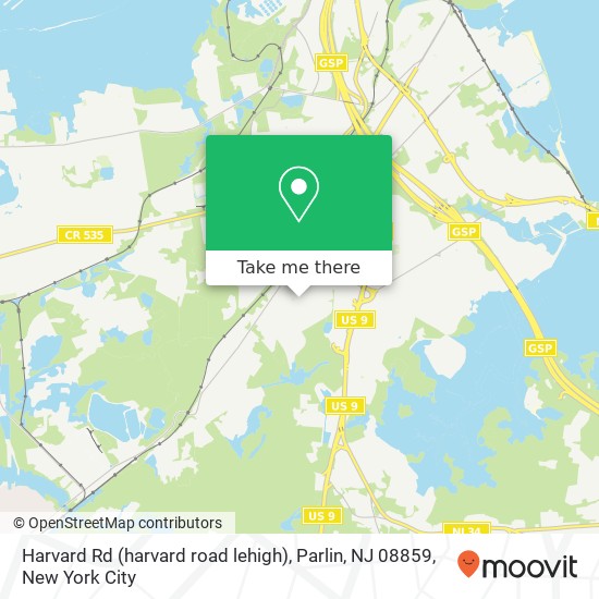 Mapa de Harvard Rd (harvard road lehigh), Parlin, NJ 08859