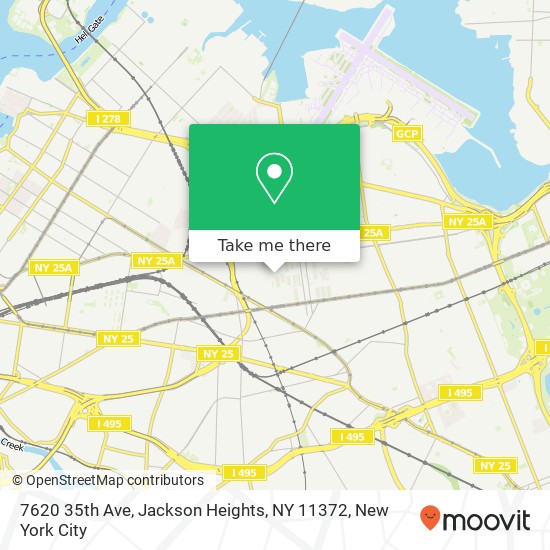 Mapa de 7620 35th Ave, Jackson Heights, NY 11372