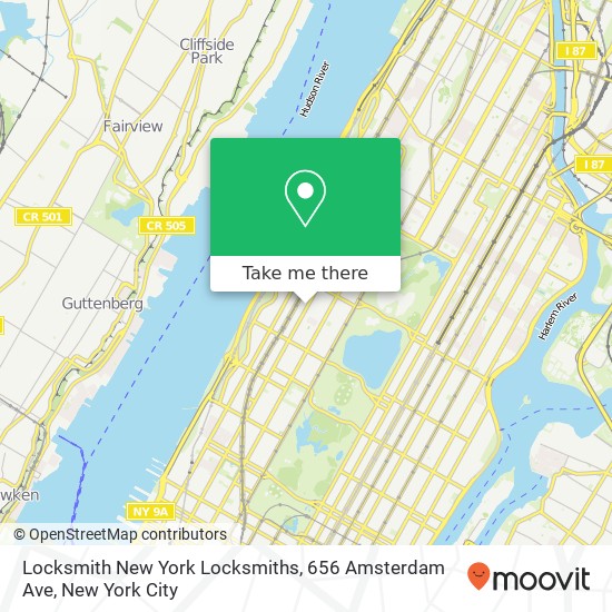 Locksmith New York Locksmiths, 656 Amsterdam Ave map