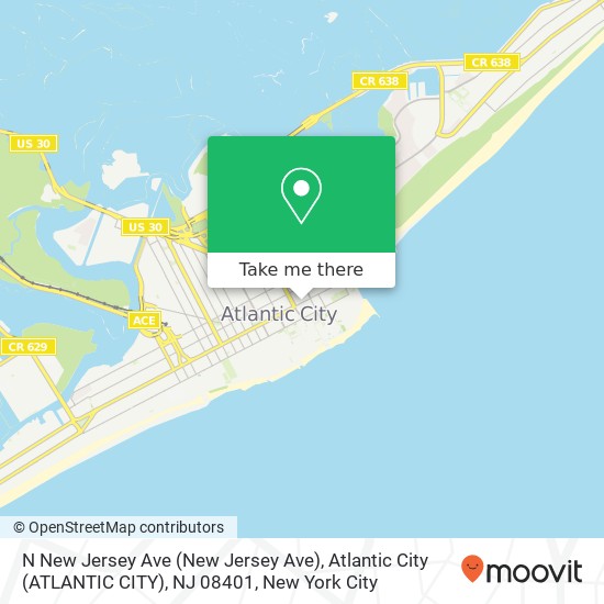 Mapa de N New Jersey Ave (New Jersey Ave), Atlantic City (ATLANTIC CITY), NJ 08401