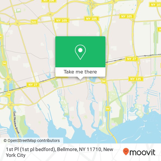Mapa de 1st Pl (1st pl bedford), Bellmore, NY 11710