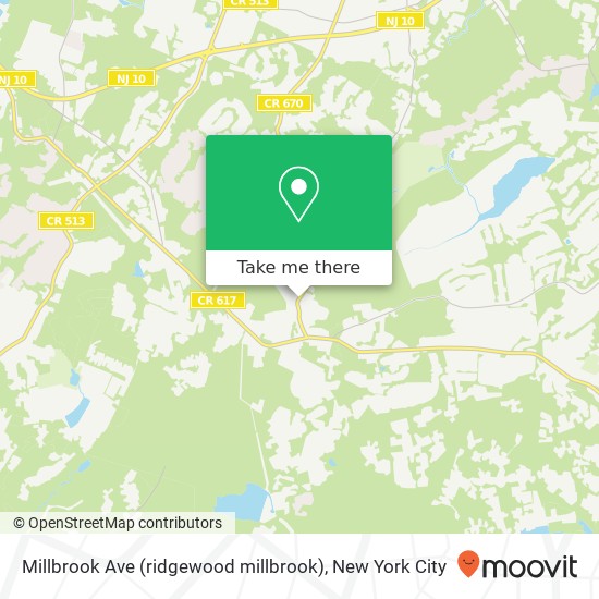 Mapa de Millbrook Ave (ridgewood millbrook), Randolph, NJ 07869