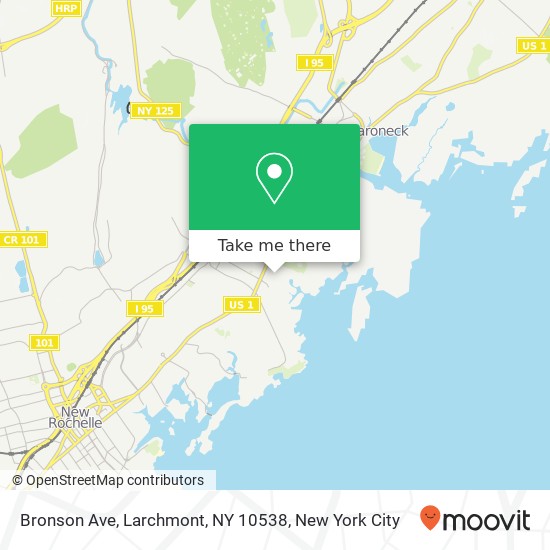 Mapa de Bronson Ave, Larchmont, NY 10538