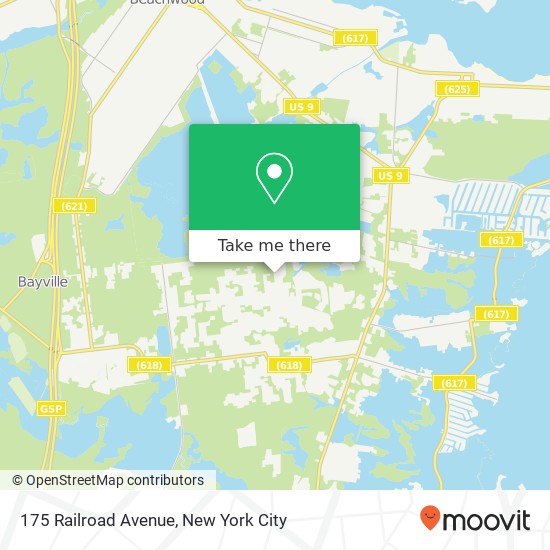 Mapa de 175 Railroad Avenue, 175 Railroad Ave, Bayville, NJ 08721, USA