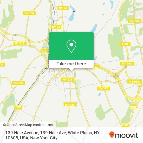 Mapa de 139 Hale Avenue, 139 Hale Ave, White Plains, NY 10605, USA