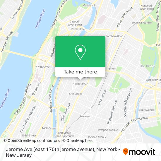 Jerome Ave (east 170th jerome avenue) map