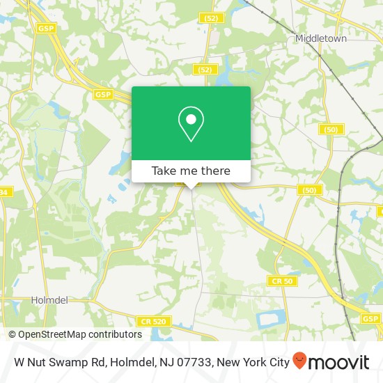Mapa de W Nut Swamp Rd, Holmdel, NJ 07733