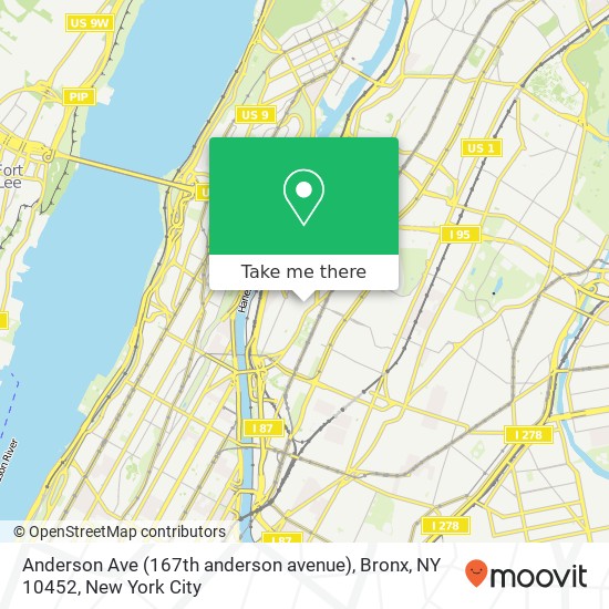 Mapa de Anderson Ave (167th anderson avenue), Bronx, NY 10452