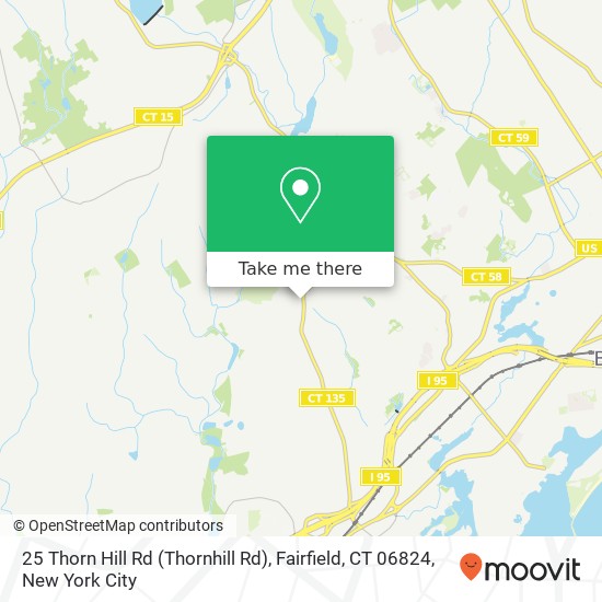 Mapa de 25 Thorn Hill Rd (Thornhill Rd), Fairfield, CT 06824