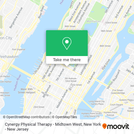 Mapa de Cynergy Physical Therapy - Midtown West