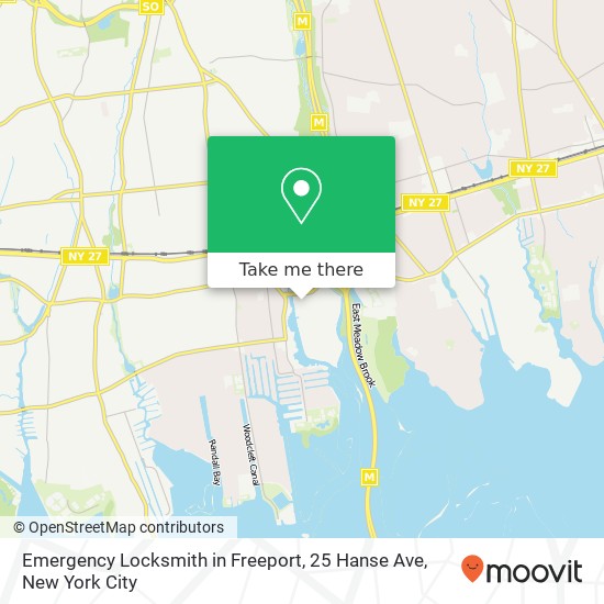 Mapa de Emergency Locksmith in Freeport, 25 Hanse Ave