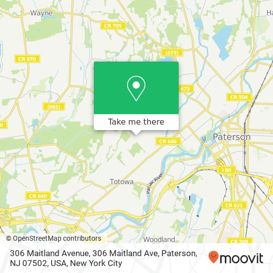 306 Maitland Avenue, 306 Maitland Ave, Paterson, NJ 07502, USA map