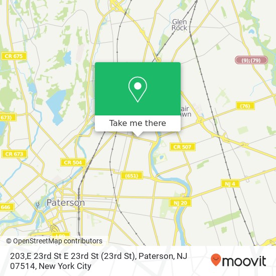 Mapa de 203,E 23rd St E 23rd St (23rd St), Paterson, NJ 07514