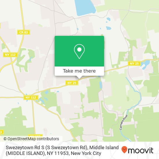 Mapa de Swezeytown Rd S (S Swezeytown Rd), Middle Island (MIDDLE ISLAND), NY 11953