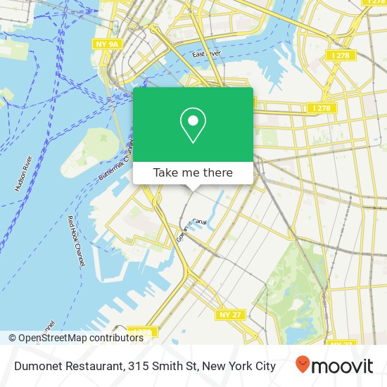 Dumonet Restaurant, 315 Smith St map