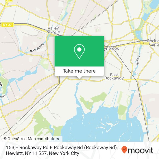 Mapa de 153,E Rockaway Rd E Rockaway Rd (Rockaway Rd), Hewlett, NY 11557