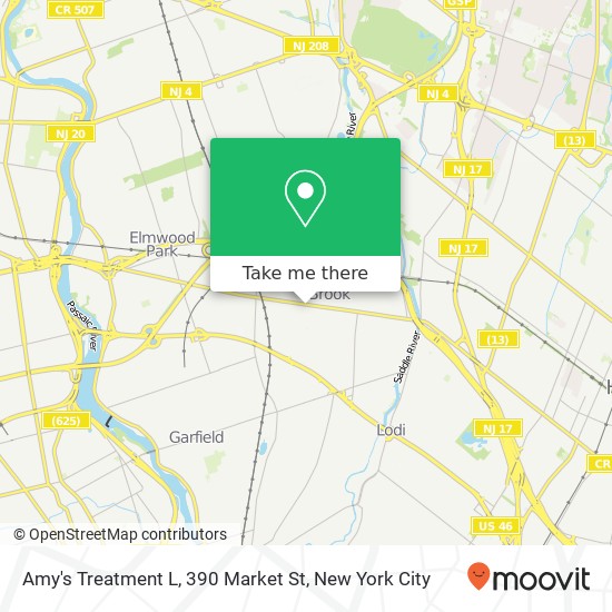 Amy's Treatment L, 390 Market St map