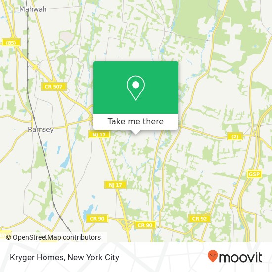 Mapa de Kryger Homes