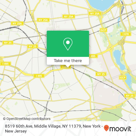 Mapa de 8519 60th Ave, Middle Village, NY 11379