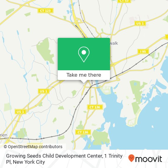 Mapa de Growing Seeds Child Development Center, 1 Trinity Pl