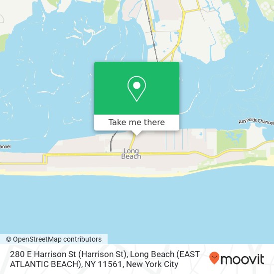 Mapa de 280 E Harrison St (Harrison St), Long Beach (EAST ATLANTIC BEACH), NY 11561