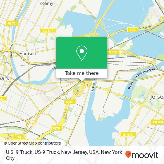 U.S. 9 Truck, US-9 Truck, New Jersey, USA map