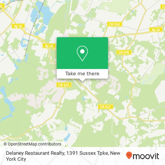 Mapa de Delaney Restaurant Realty, 1391 Sussex Tpke