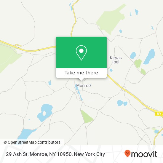 Mapa de 29 Ash St, Monroe, NY 10950