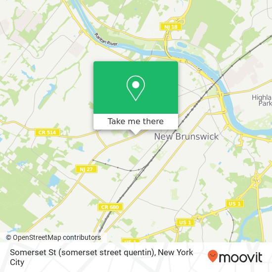 Mapa de Somerset St (somerset street quentin), New Brunswick, NJ 08901