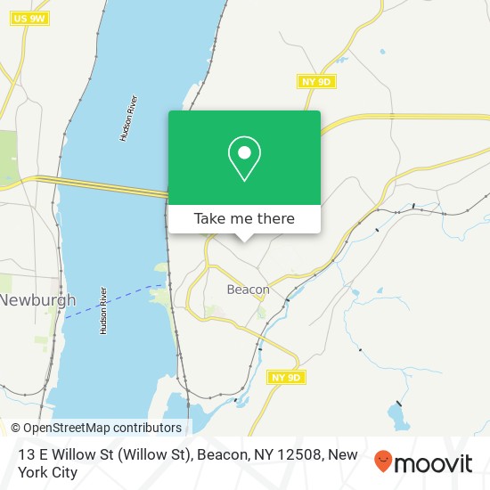 Mapa de 13 E Willow St (Willow St), Beacon, NY 12508